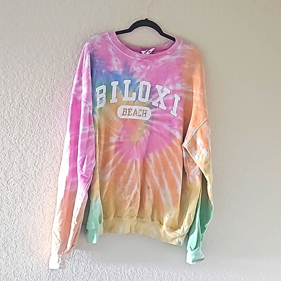 colortone Tops - Biloxi pastel rainbow tie dye sweatshirt